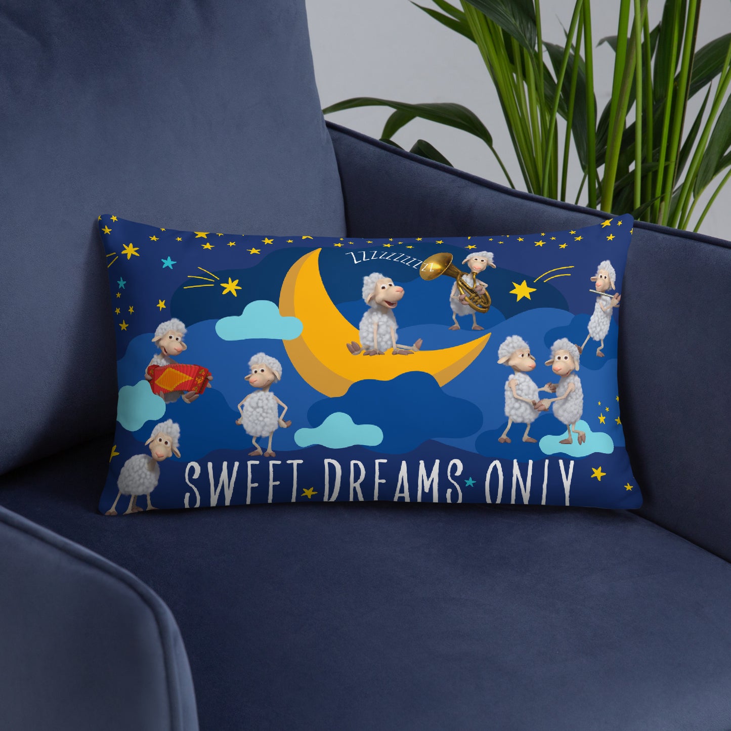 Masha and the Bear Friends Sweet Dreams Only 20x12 Basic Pillow CUT-SEW
