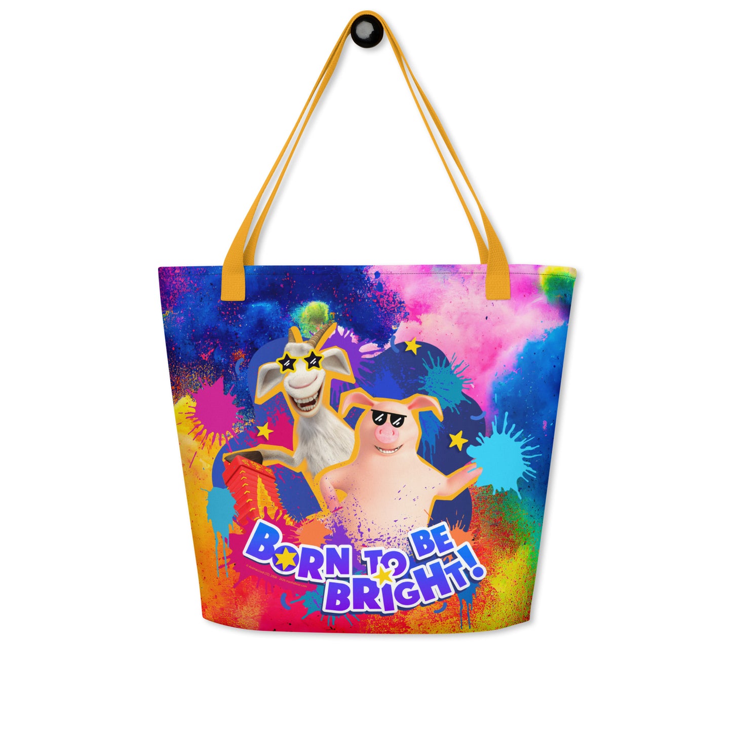 Masha and the Bear Friends Color Splash All-Over Print Large Tote Bag CUT-SEW