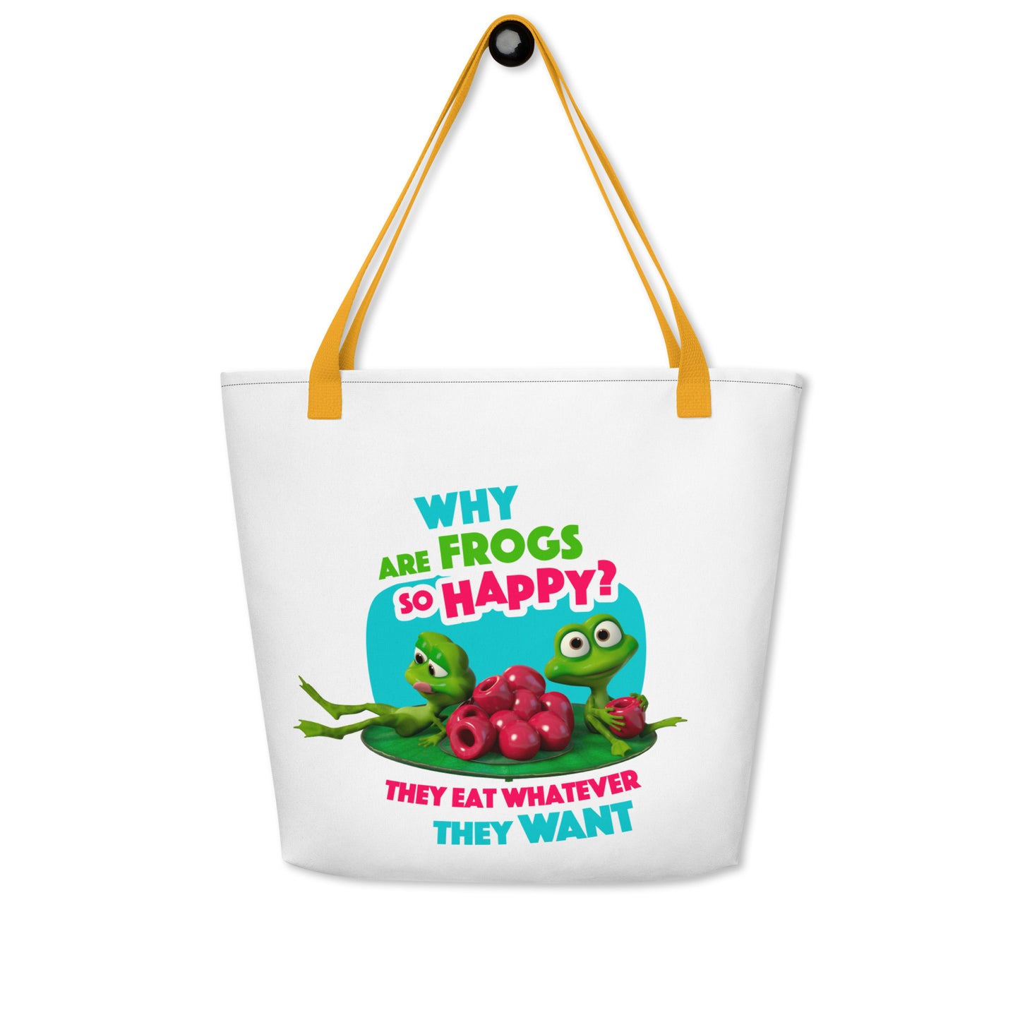 Masha and the Bear Friends: Swamp Squad All-Over Print Large Tote Bag Yellow CUT-SEW