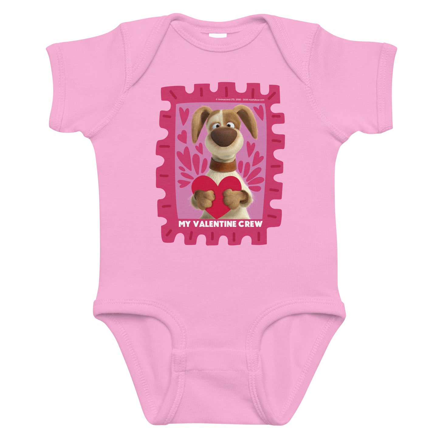 Masha and the Bear Friends Love Day Infant bodysuit Pink T-SHIRT