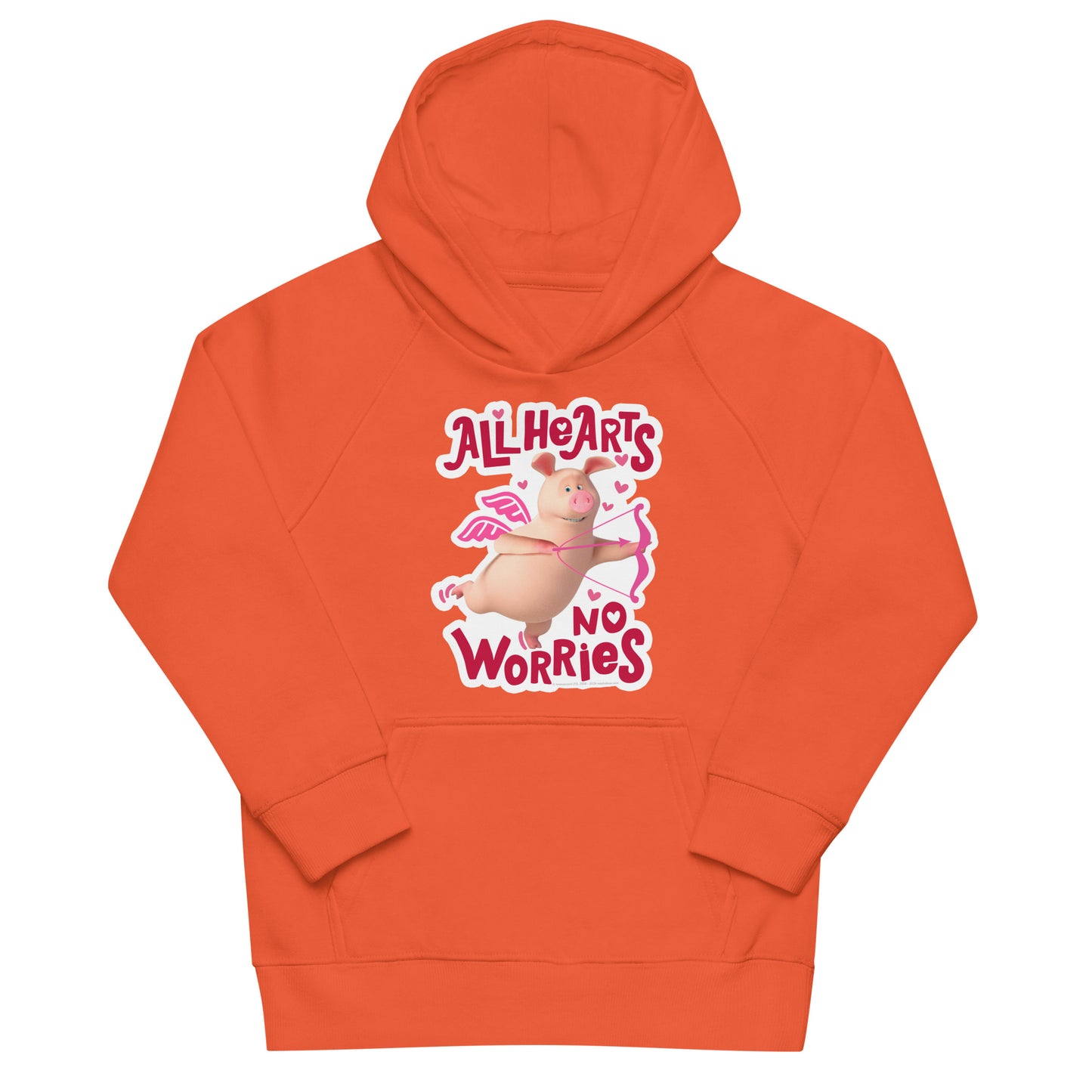 Masha and the Bear Friends Love Day Kids eco hoodie Burnt Orange T-SHIRT