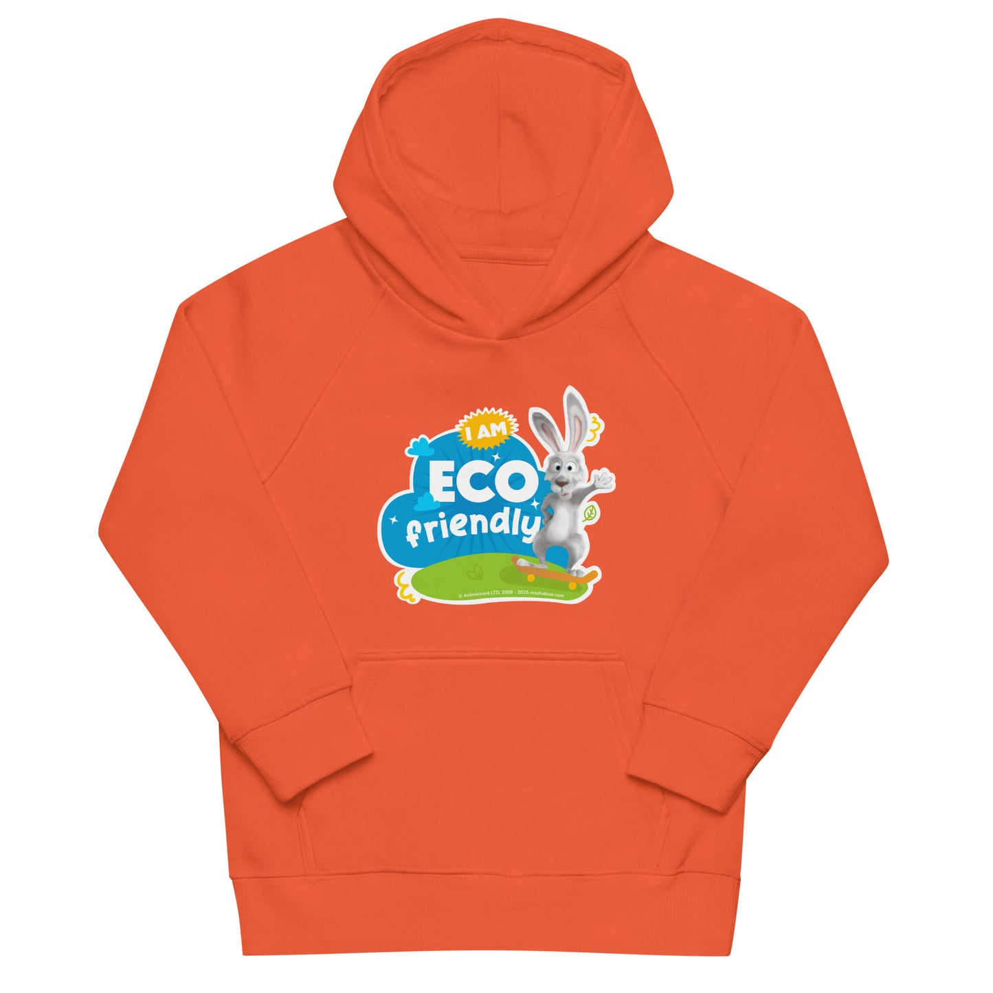 Masha and the Bear Friends Go Green! Kids eco hoodie Burnt Orange T-SHIRT