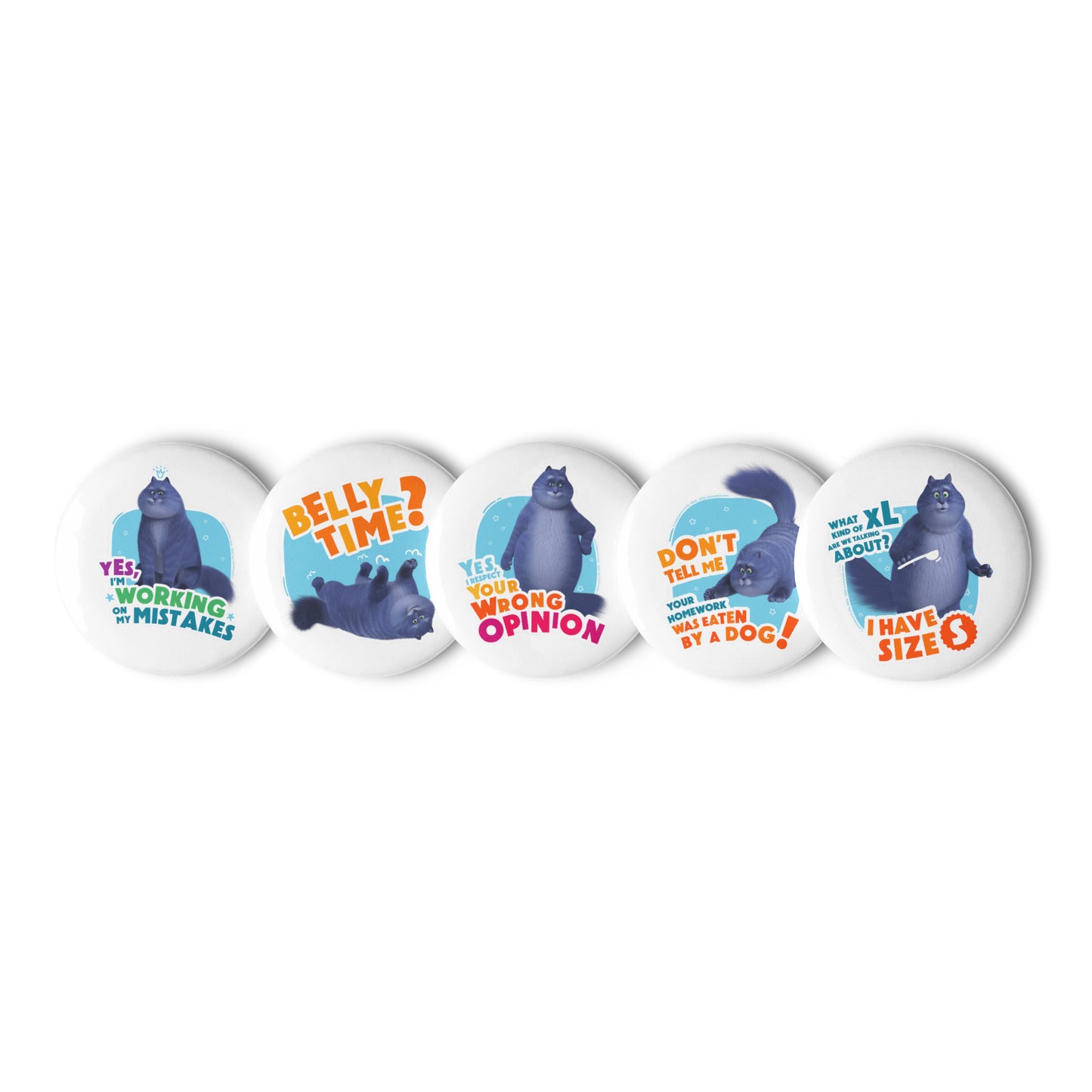 Masha and the Bear Friends: Cat 1.25 Set of pin buttons Default Title STICKER