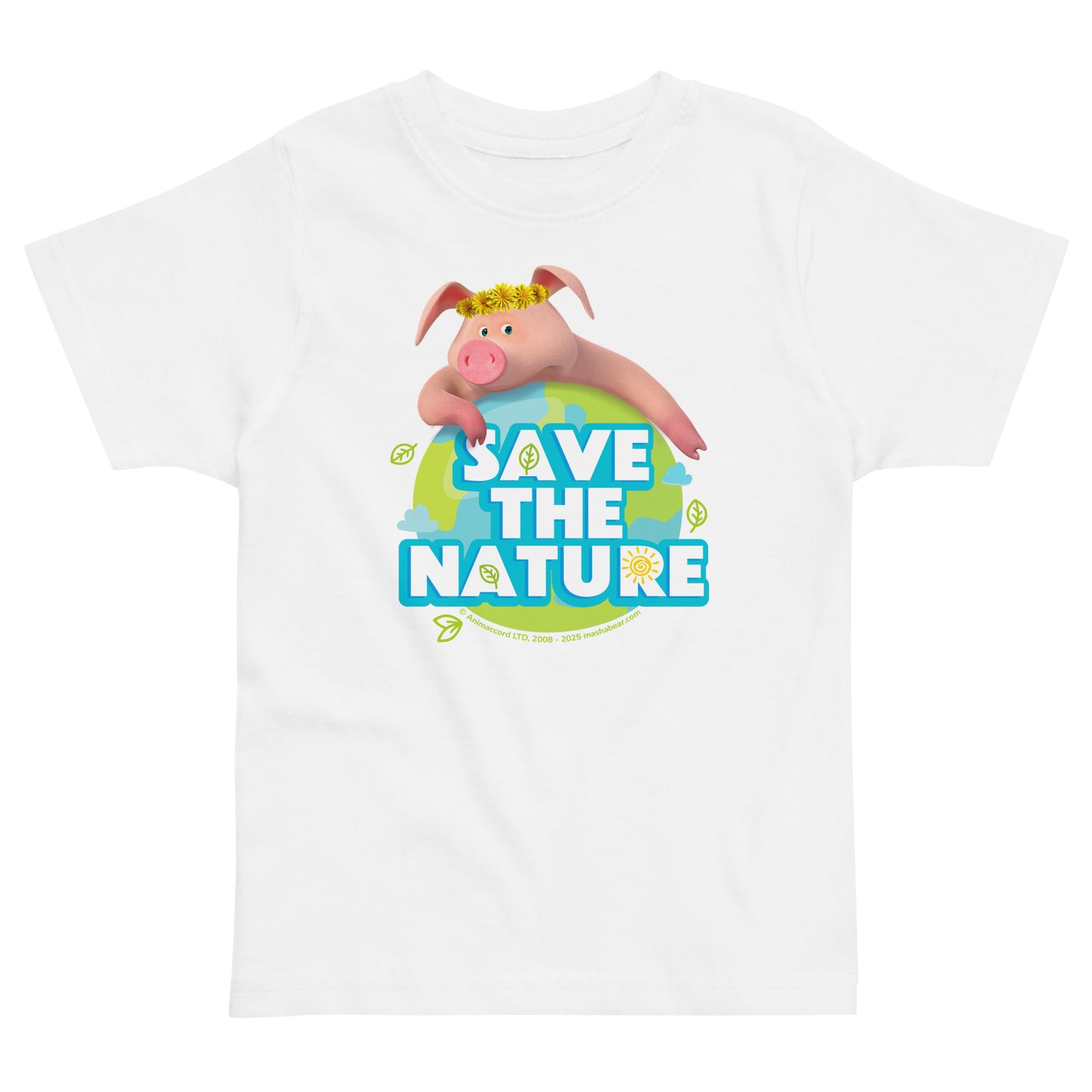 Masha and the Bear Friends Go Green! Toddler jersey t-shirt White T-SHIRT