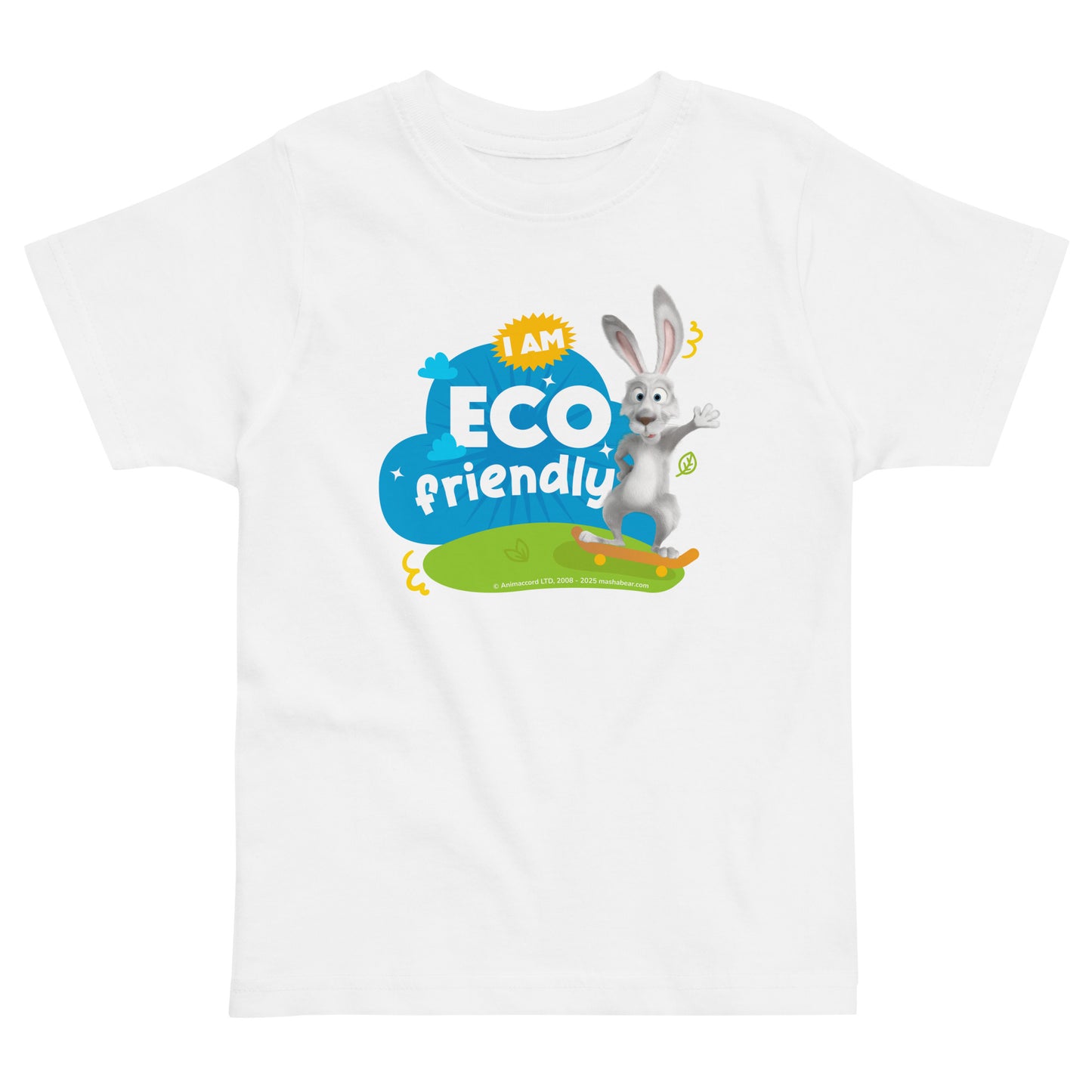Masha and the Bear Friends Go Green! Toddler jersey t-shirt White T-SHIRT