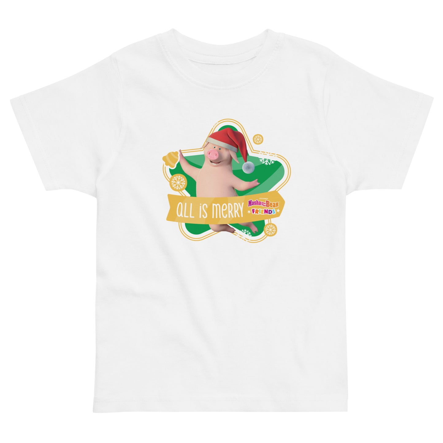 Masha and the Bear Friends Christmas Toddler Jersey T-shirt White T-SHIRT