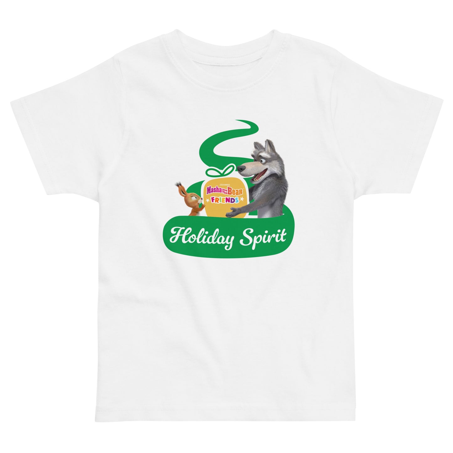Masha and the Bear Friends Christmas Toddler Jersey T-shirt White T-SHIRT