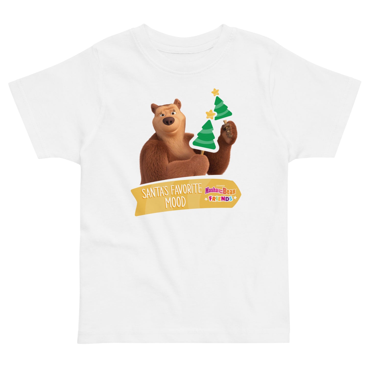 Masha and the Bear Friends Christmas Toddler Jersey T-shirt White T-SHIRT