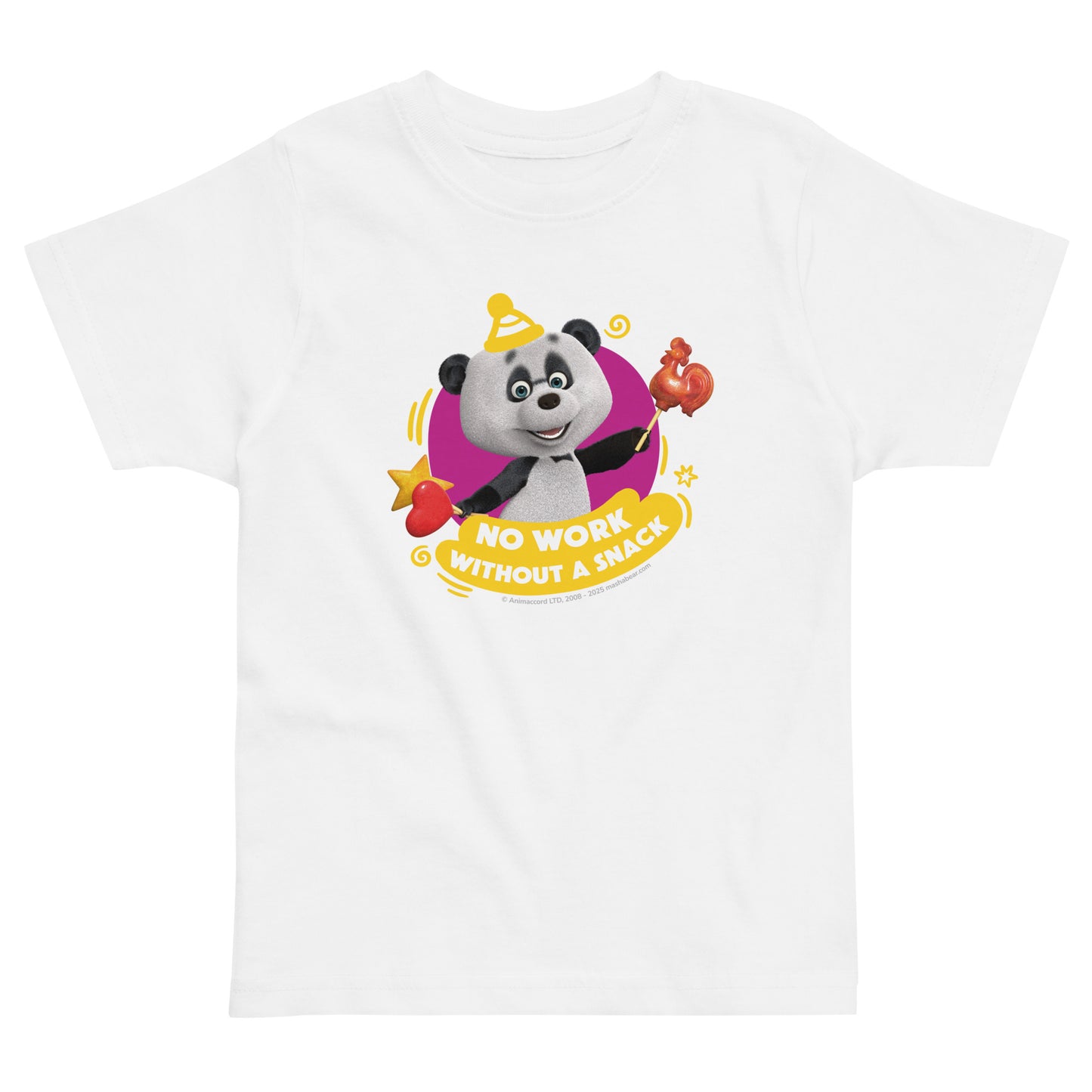 Masha and the Bear Friends Toddler Jersey No Snack No Work T-shirt White