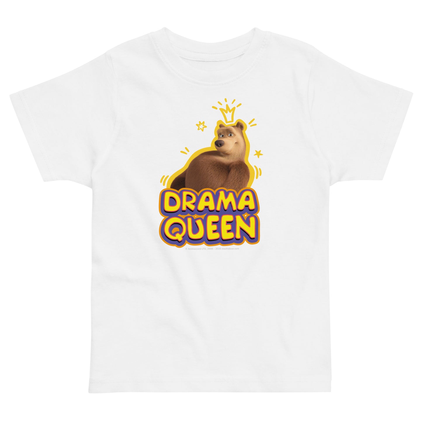 Masha and the Bear Friends Toddler Jersey Drama Queen T-shirt White