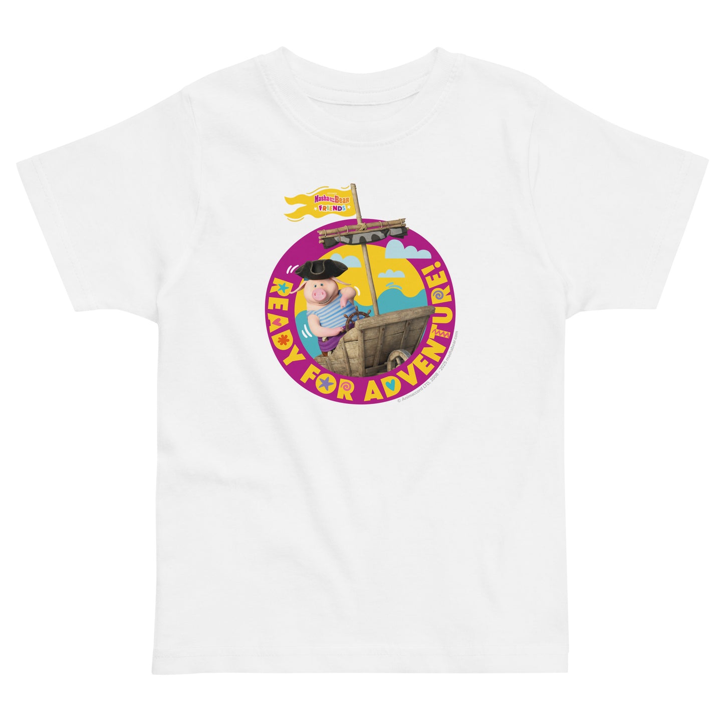 Masha and the Bear Friends Toddler Jersey Ready For Adventure #1 T-shirt White