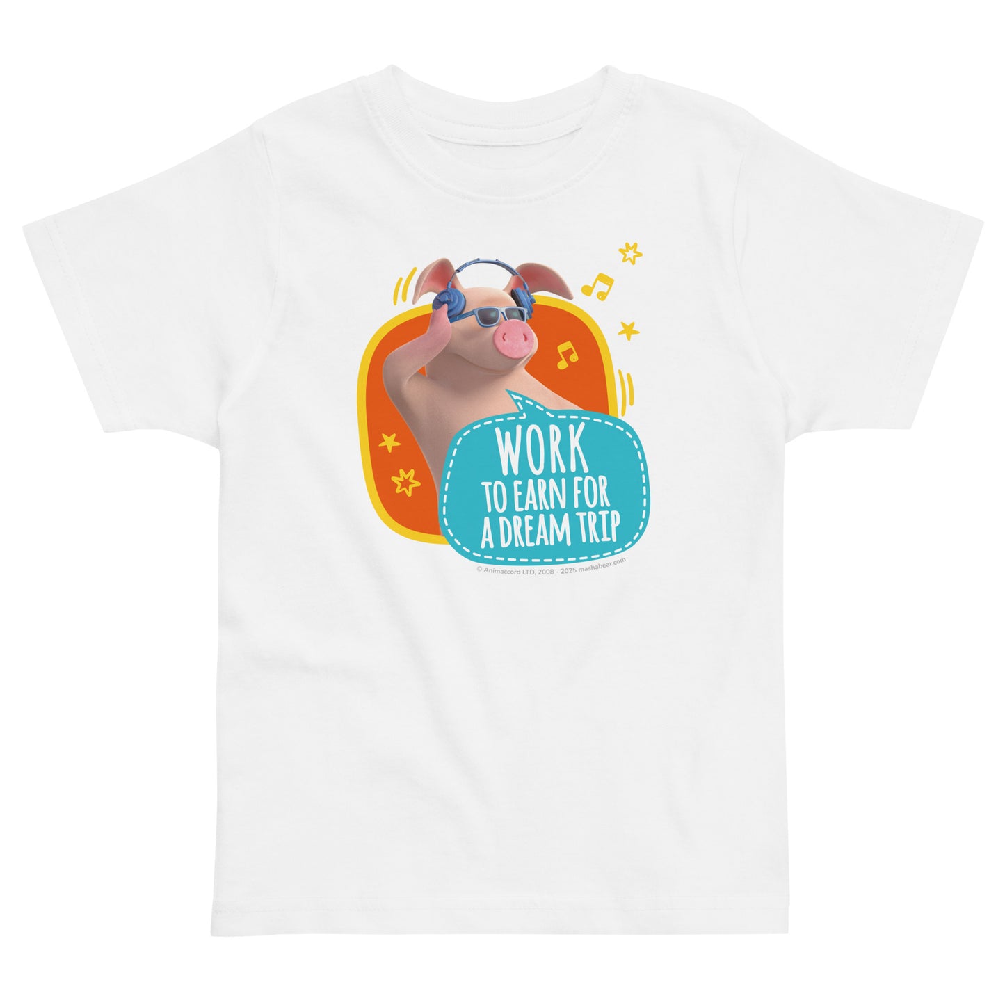 Masha and the Bear Friends Toddler Jersey Work To Earn T-shirt White