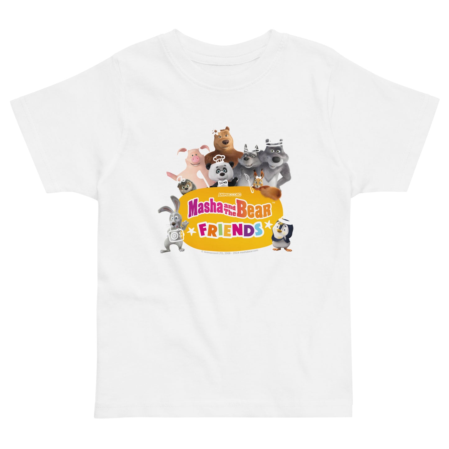 Masha and The Bear Friends Toddler Jersey T-shirt White