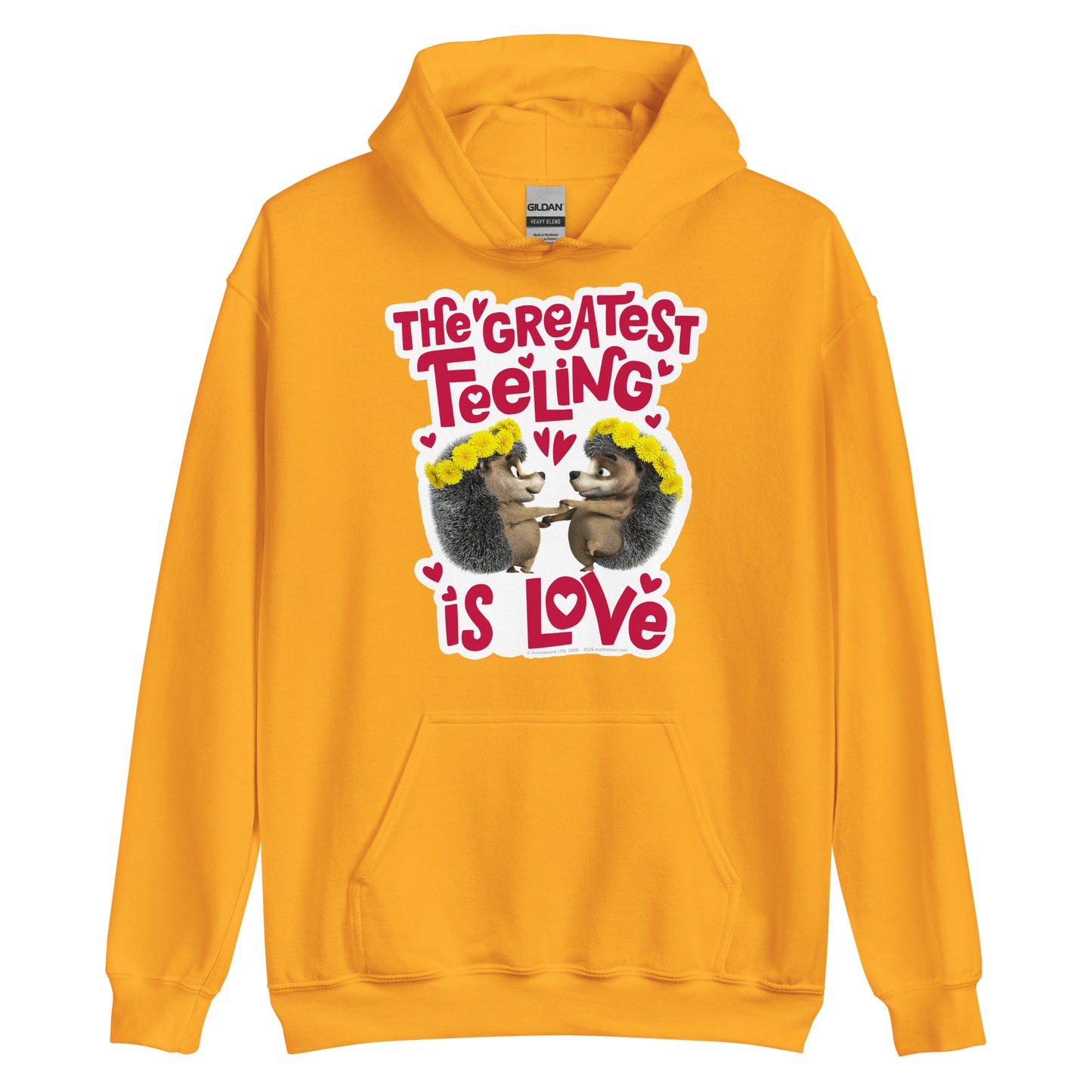 Masha and the Bear Friends Greatest Feeling Unisex Hoodie Gold T-SHIRT