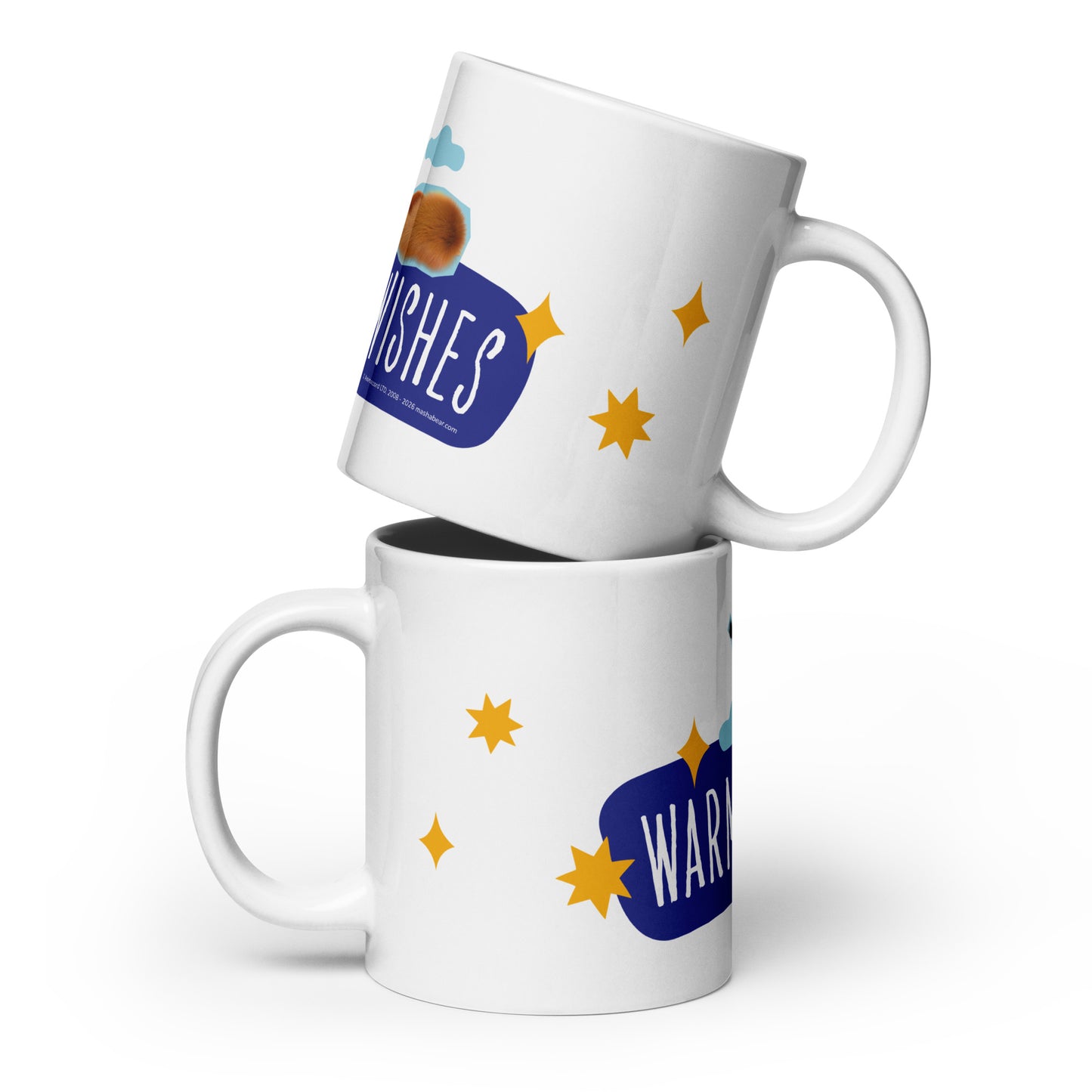 Masha and the Bear Friends Warm Wishes White glossy mug MUG