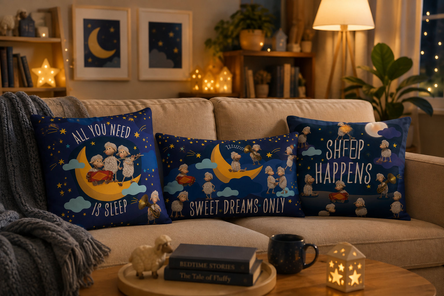 Masha and the Bear Friends All You Need is Sleep 22x22 Basic Pillow CUT-SEW