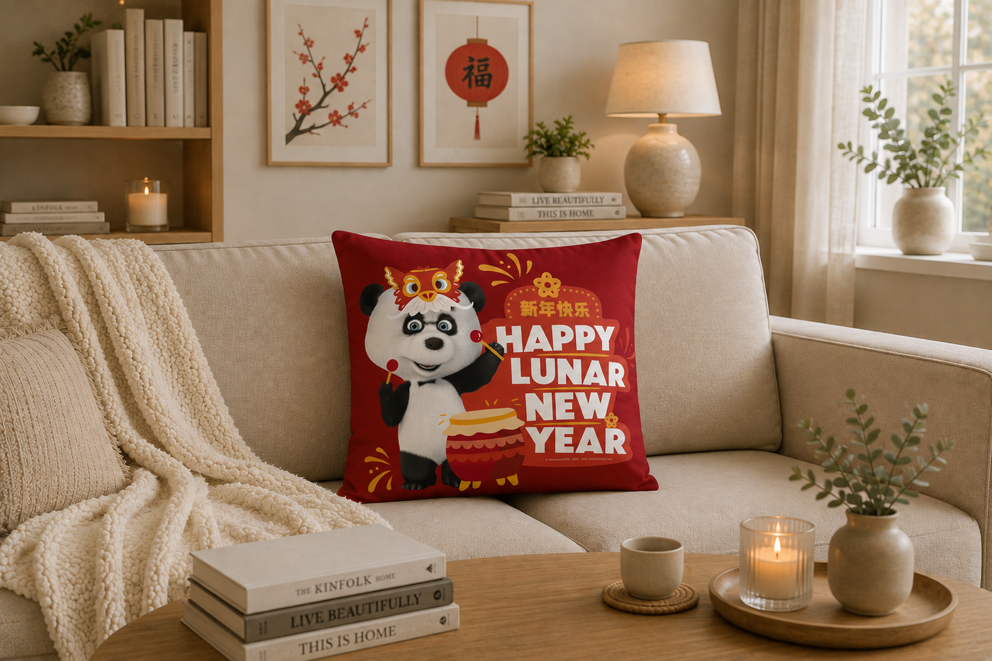 Masha and the Bear Friends Lunar Year 22x22 Basic Pillow CUT-SEW