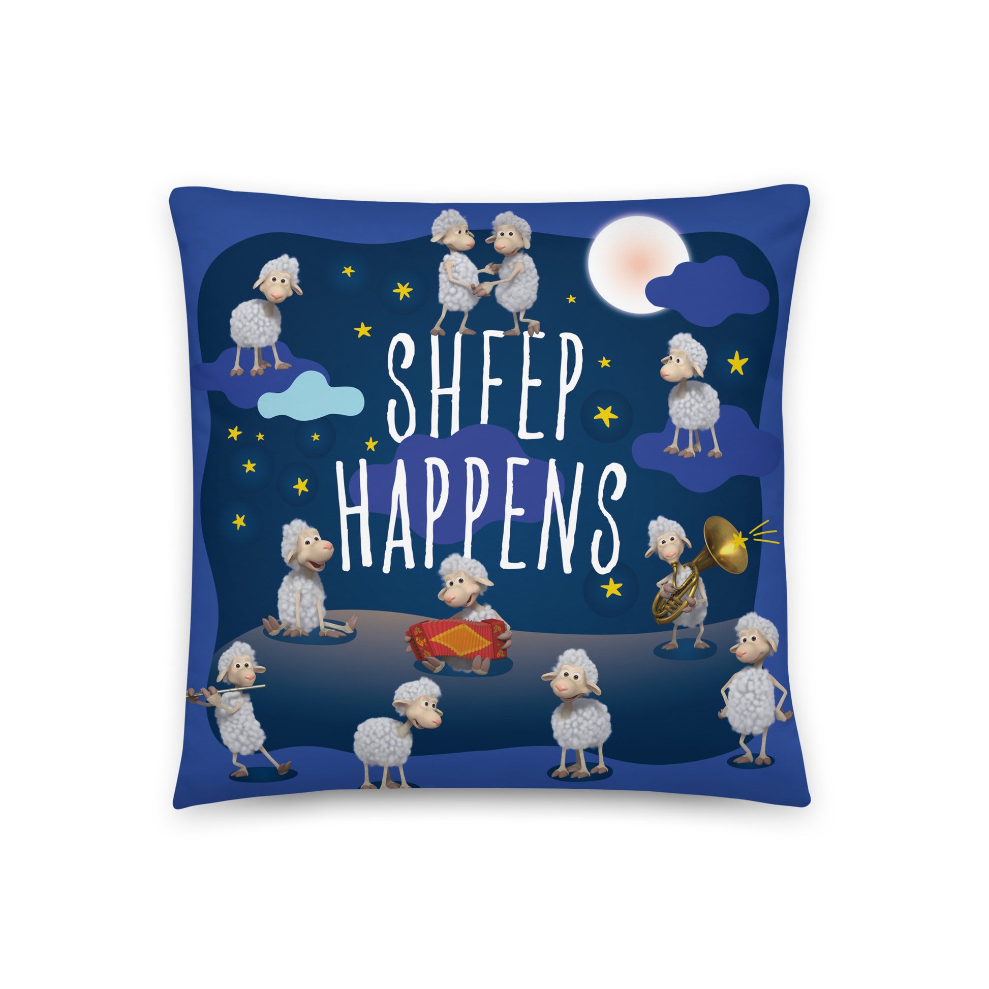 Masha and the Bear Friends Sheep Happens 18x18 Basic Pillow Default Title CUT-SEW