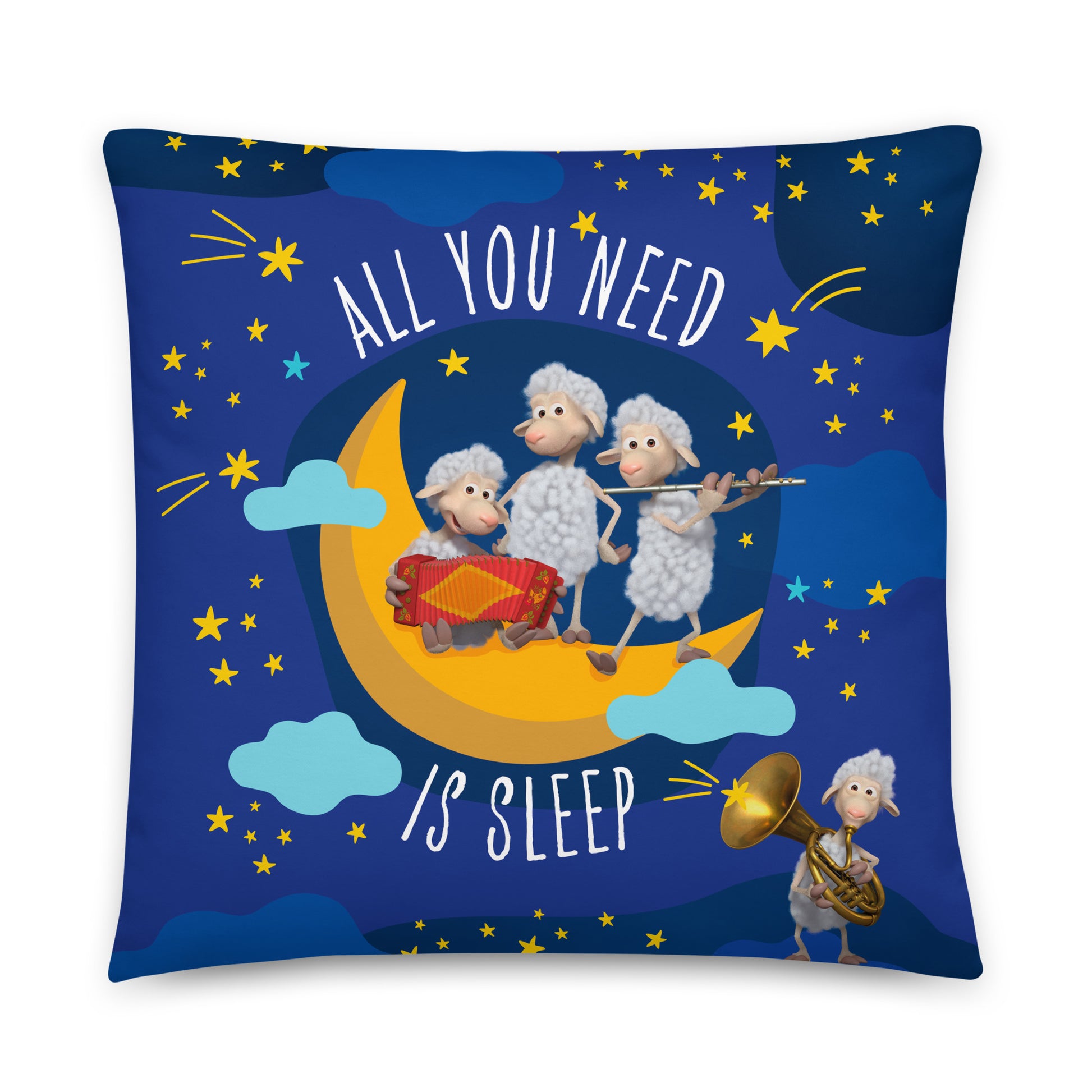 Masha and the Bear Friends All You Need is Sleep 22x22 Basic Pillow Default Title CUT-SEW