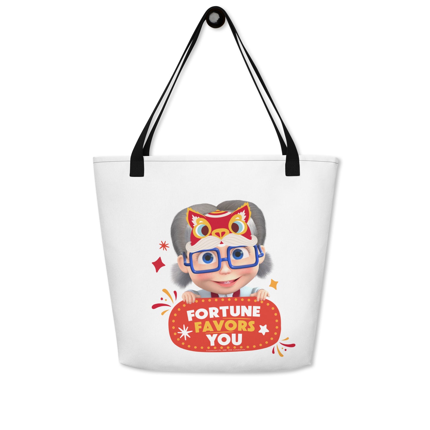 Masha and the Bear Friends Lunar Horse All-Over Print Large Tote Bag CUT-SEW