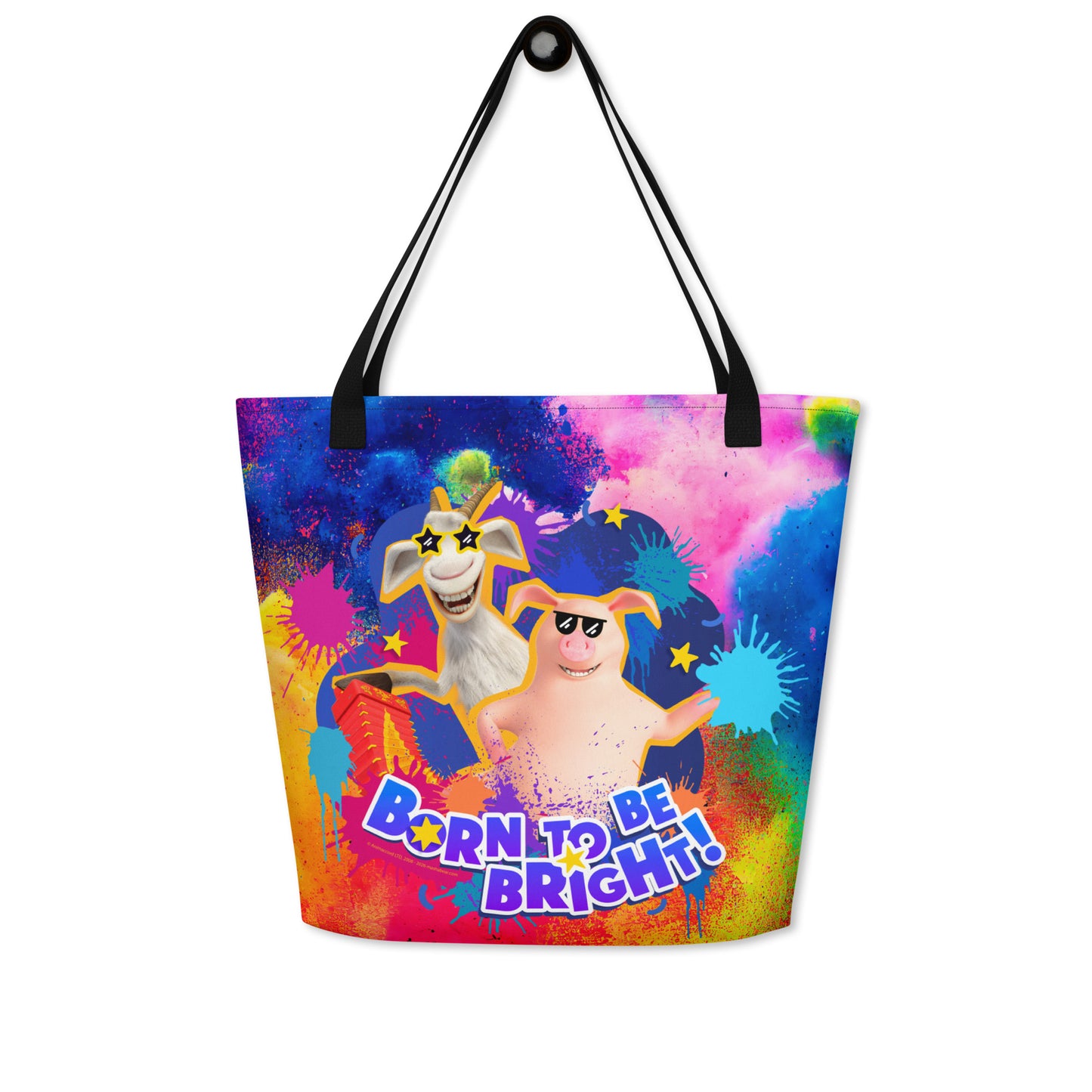 Masha and the Bear Friends Color Splash All-Over Print Large Tote Bag CUT-SEW