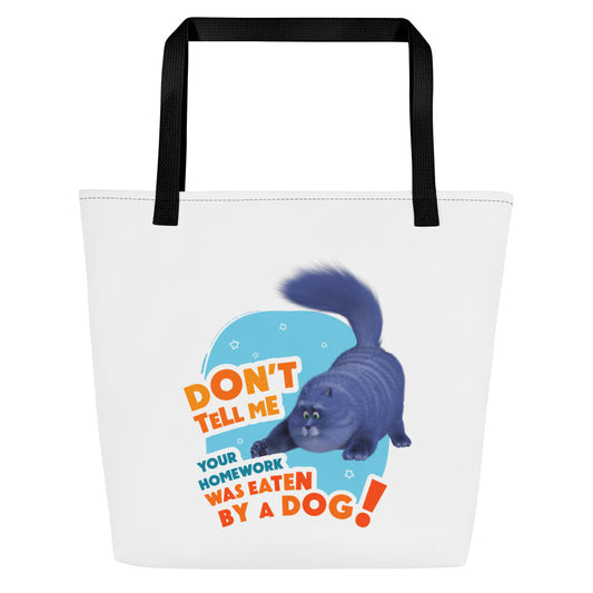 Masha and the Bear Friends: Cat All-Over Print Large Tote Bag Black CUT-SEW