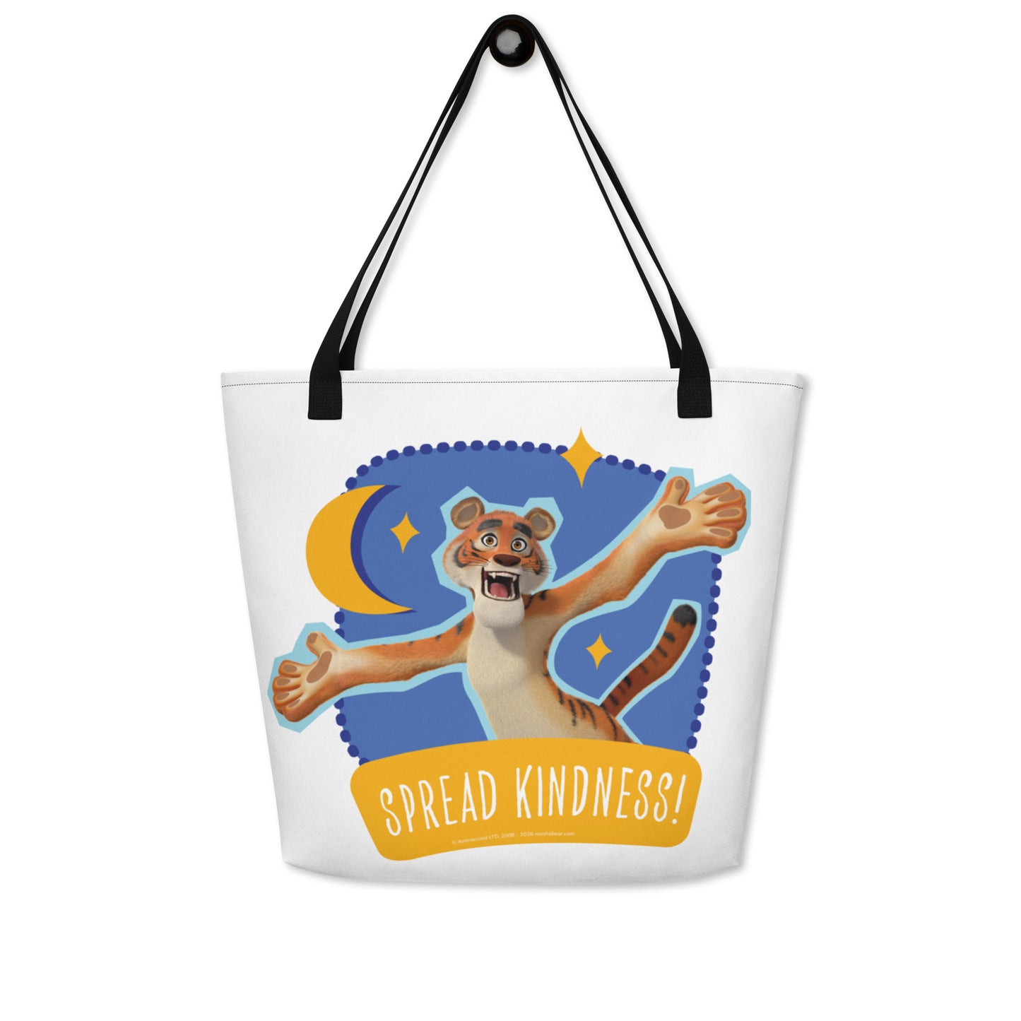 Masha and the Bear Friends Ramadan All-Over Print Large Tote Bag Black CUT-SEW