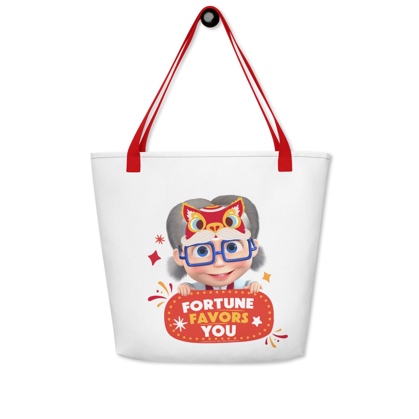 Masha and the Bear Friends Lunar Horse All-Over Print Large Tote Bag CUT-SEW