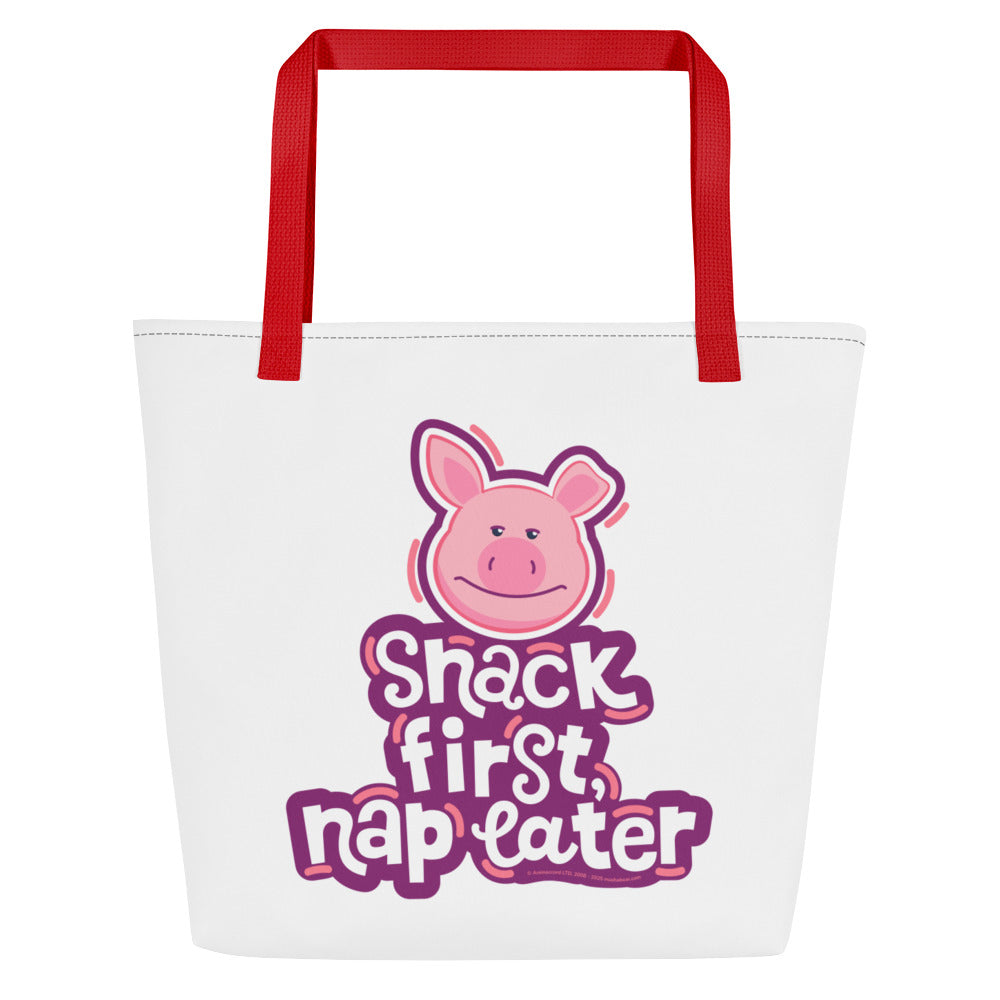 Masha and the Bear Friends: Emoji All-Over Print Large Tote Bag Red CUT-SEW