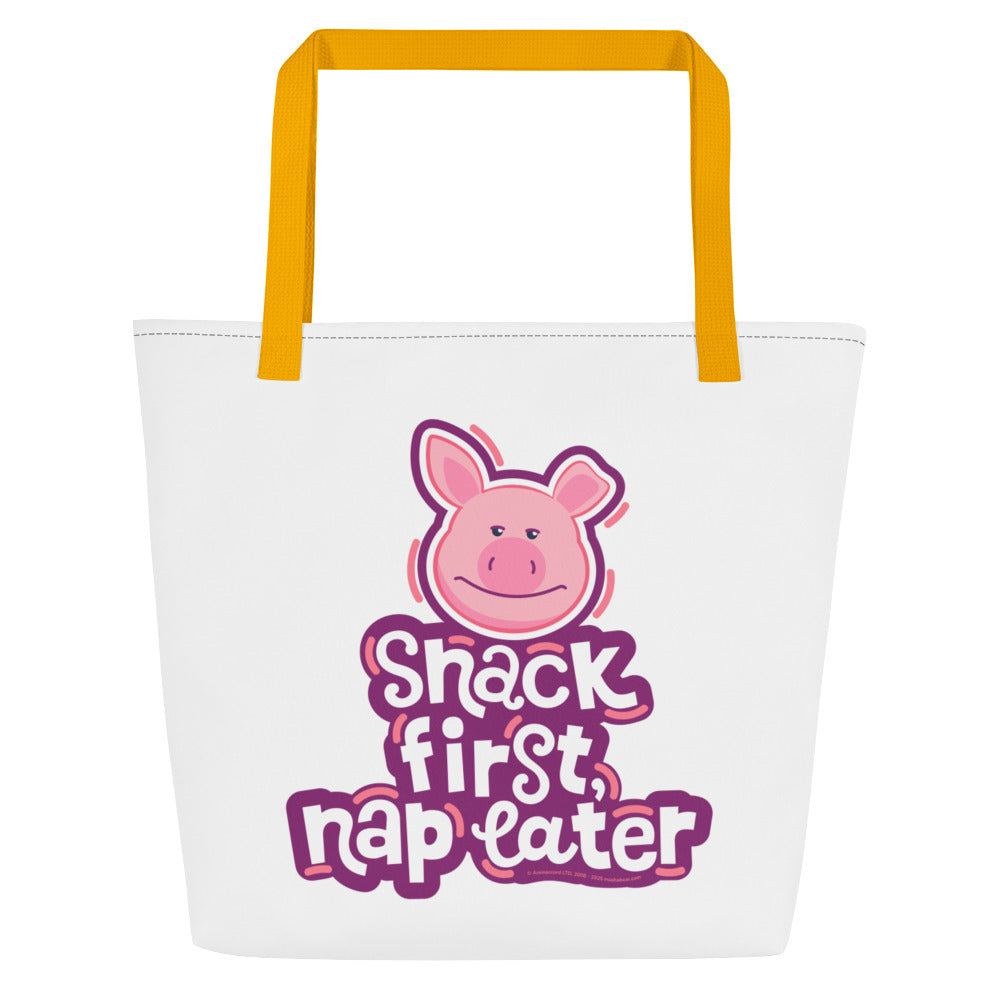 Masha and the Bear Friends: Emoji All-Over Print Large Tote Bag Yellow CUT-SEW