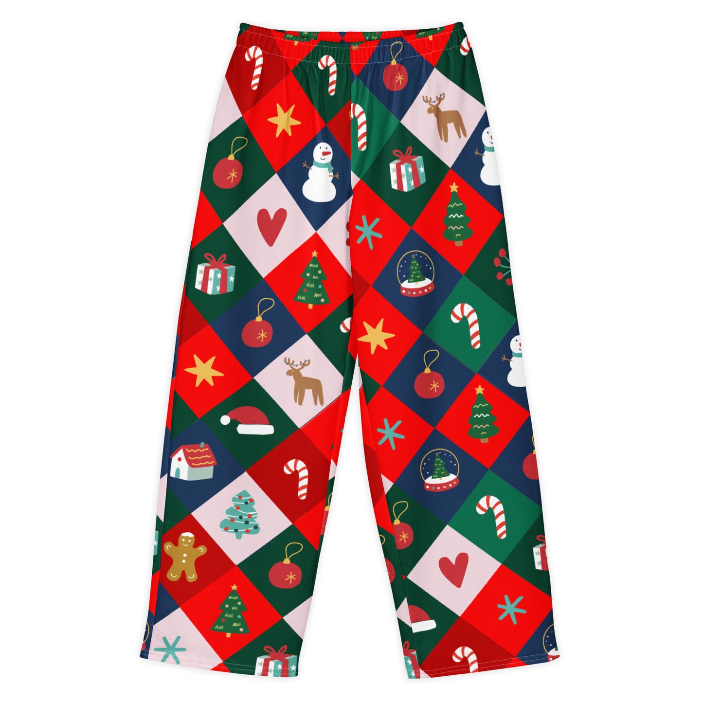 Masha and the Bear Friends Christmas Cotton Wide-Leg Pants DIRECT-TO-FABRIC
