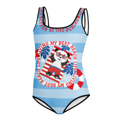 Masha and the Bear Friends Living My Best Life All-Over Print Youth Swimsuit 20 CUT-SEW