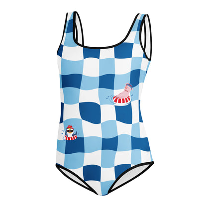 Masha and the Bear Friends Ocean All-Over Print Youth Swimsuit 20 CUT-SEW