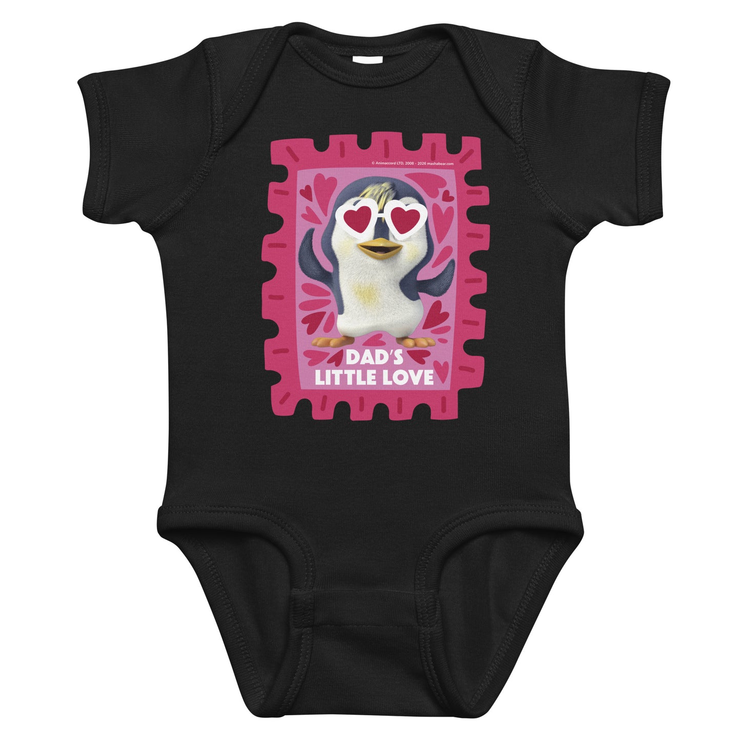 Masha and the Bear Friends Love Day Infant bodysuit Black T-SHIRT