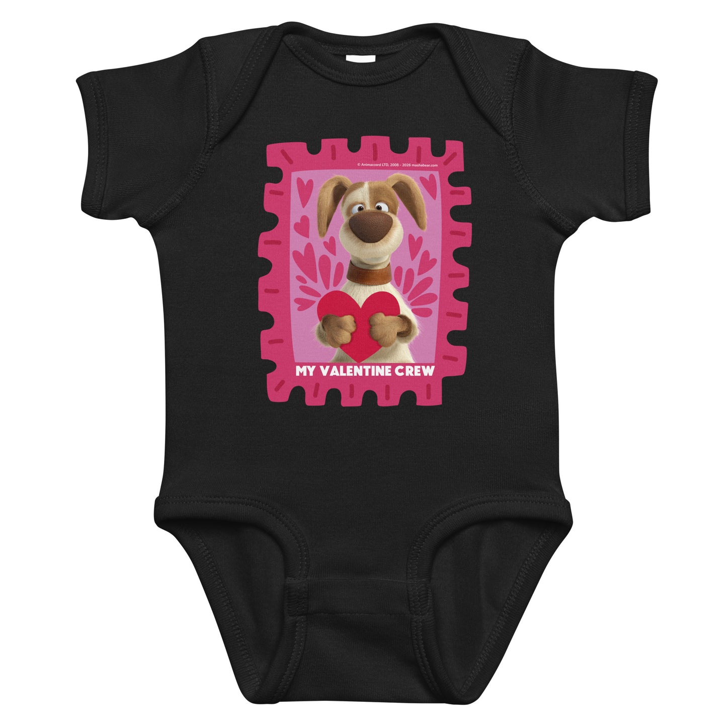 Masha and the Bear Friends Love Day Infant bodysuit Black T-SHIRT