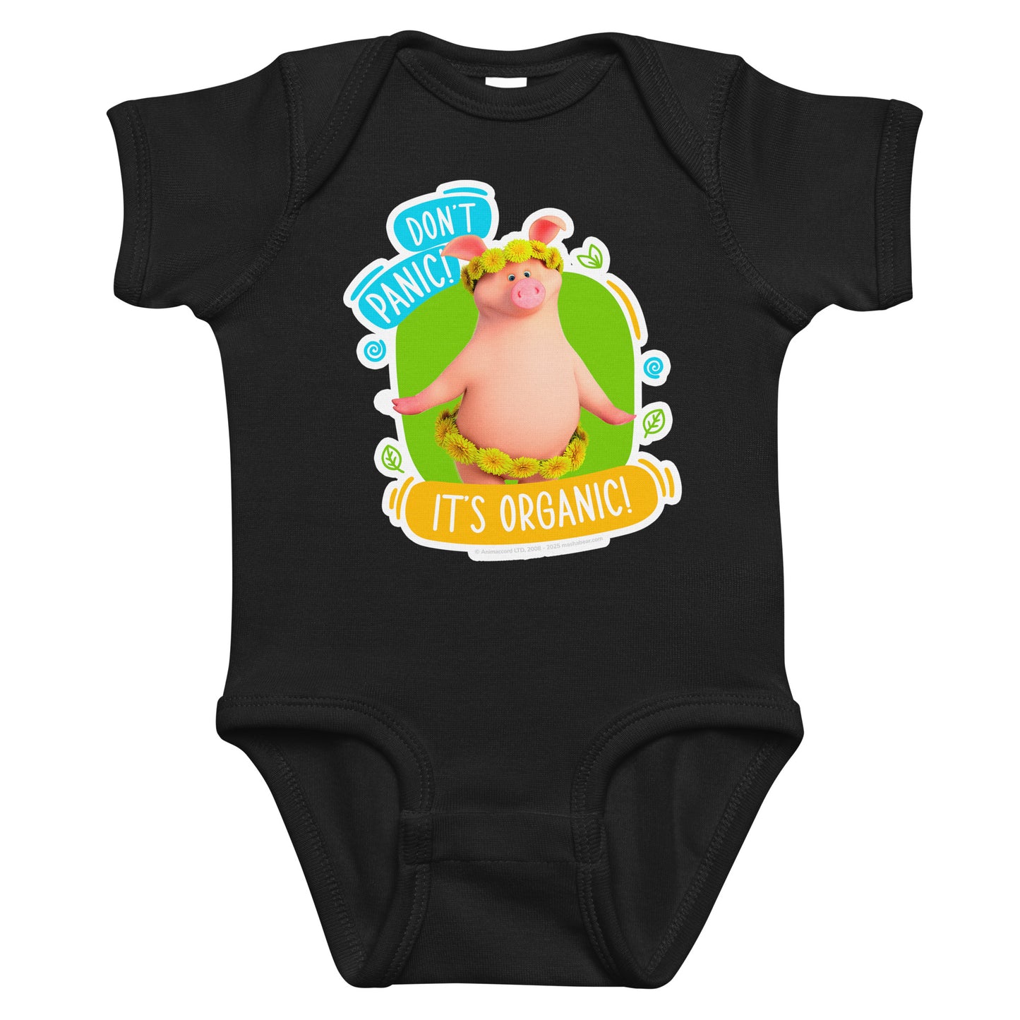 Masha and the Bear Friends Go Green! Infant bodysuit Black T-SHIRT