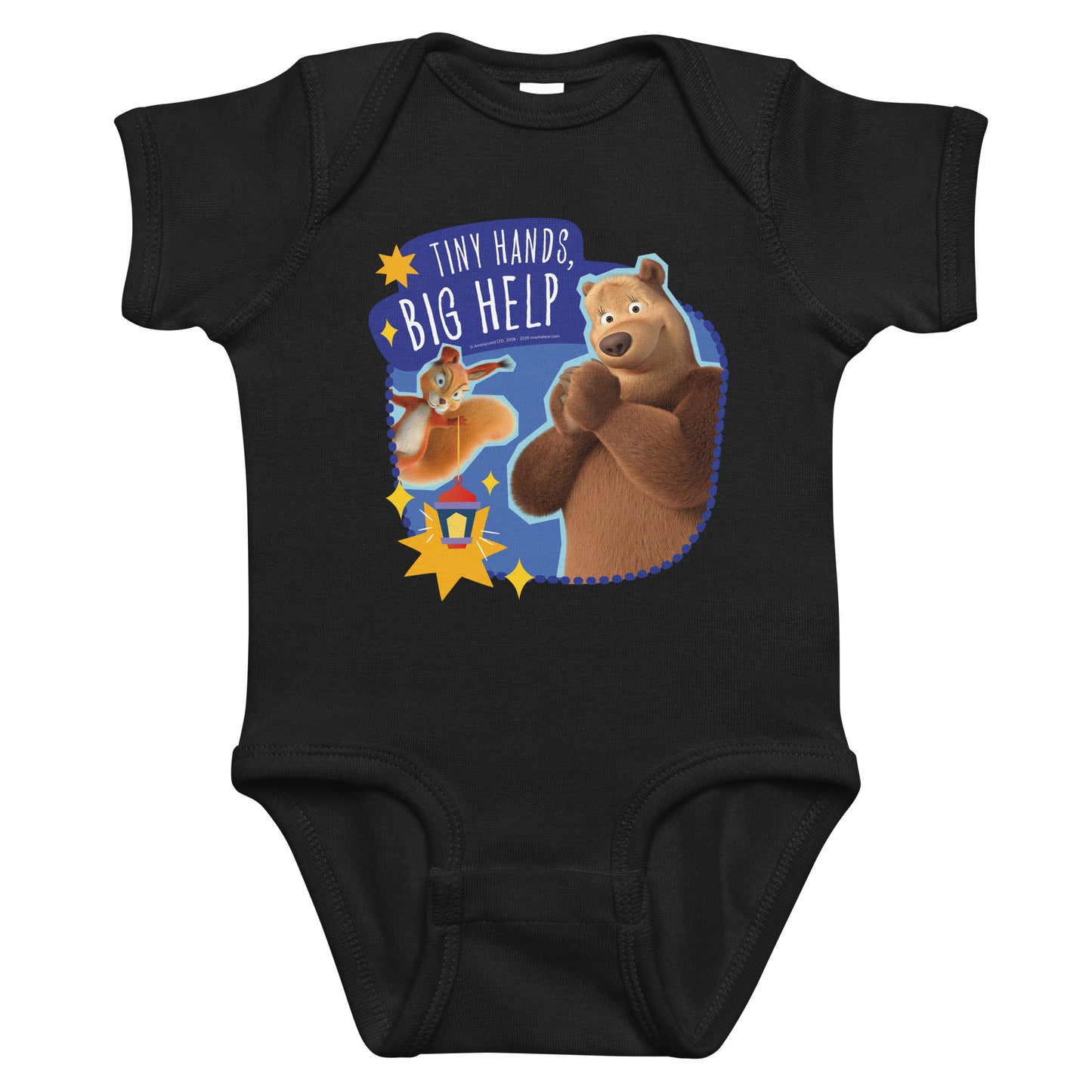 Masha and the Bear Friends Ramadan Infant bodysuit Black T-SHIRT