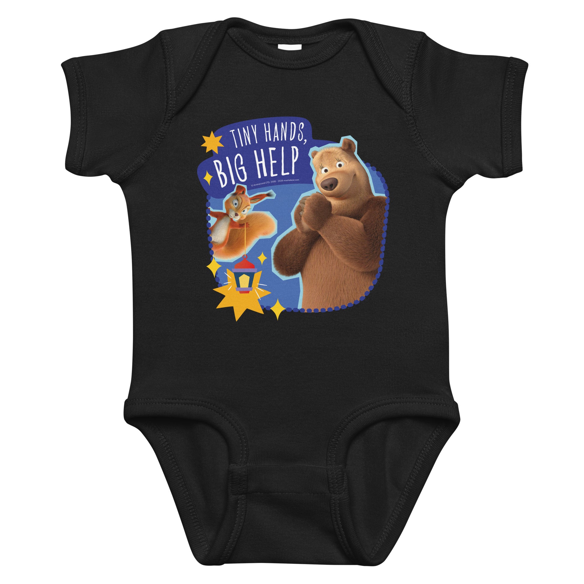 Masha and the Bear Friends Ramadan Infant bodysuit Black T-SHIRT
