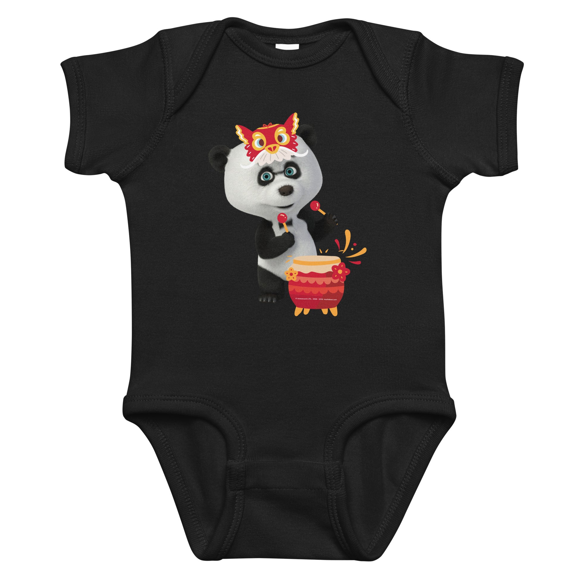 Masha and the Bear Friends Lunar Horse Infant bodysuit Black T-SHIRT