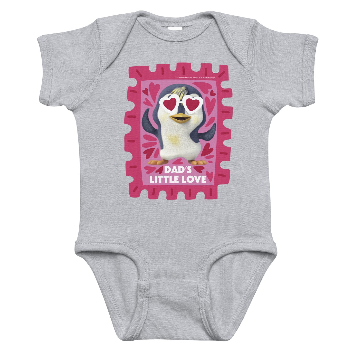 Masha and the Bear Friends Love Day Infant bodysuit Heather T-SHIRT