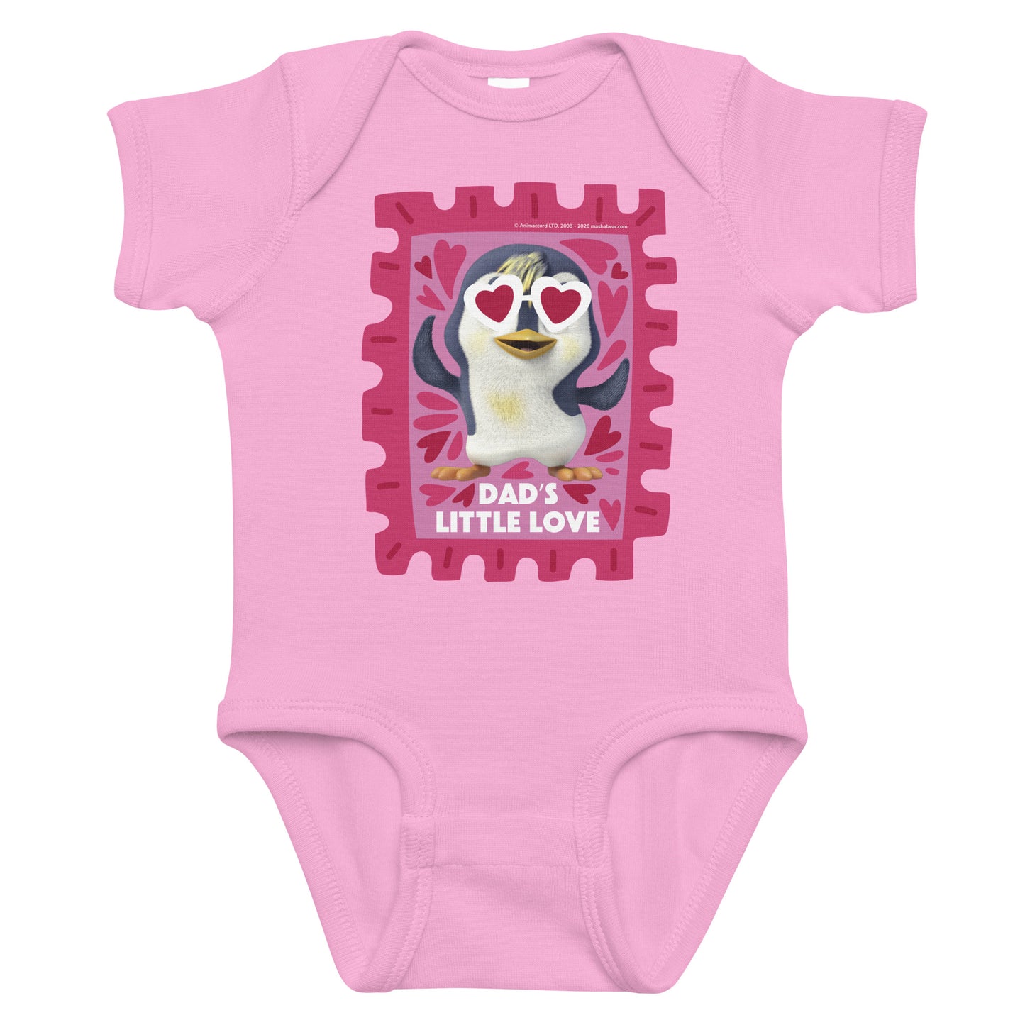 Masha and the Bear Friends Love Day Infant bodysuit Pink T-SHIRT