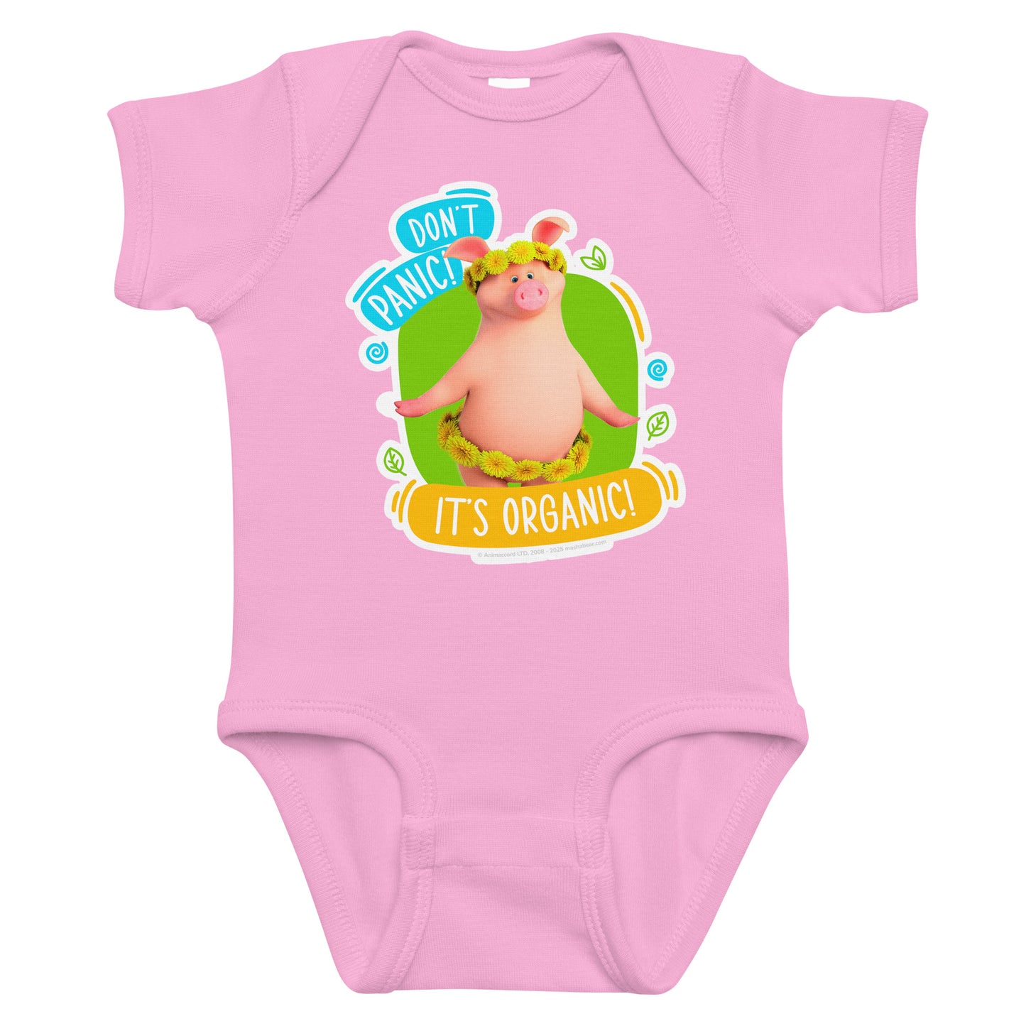 Masha and the Bear Friends Go Green! Infant bodysuit Pink T-SHIRT