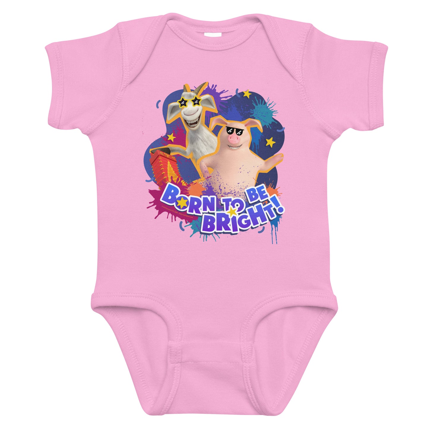 Masha and the Bear Friends Color Splash Infant bodysuit Pink T-SHIRT