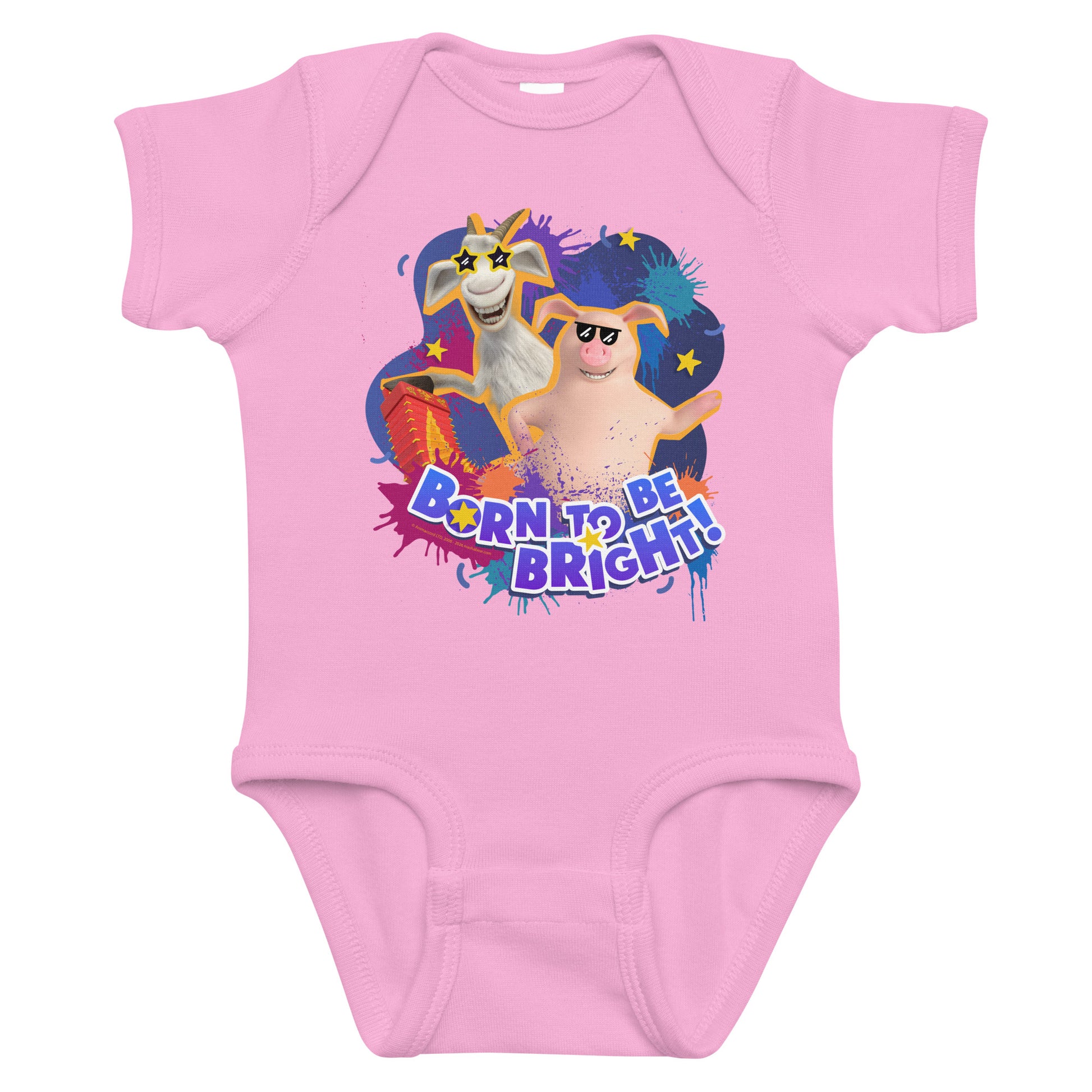 Masha and the Bear Friends Color Splash Infant bodysuit Pink T-SHIRT