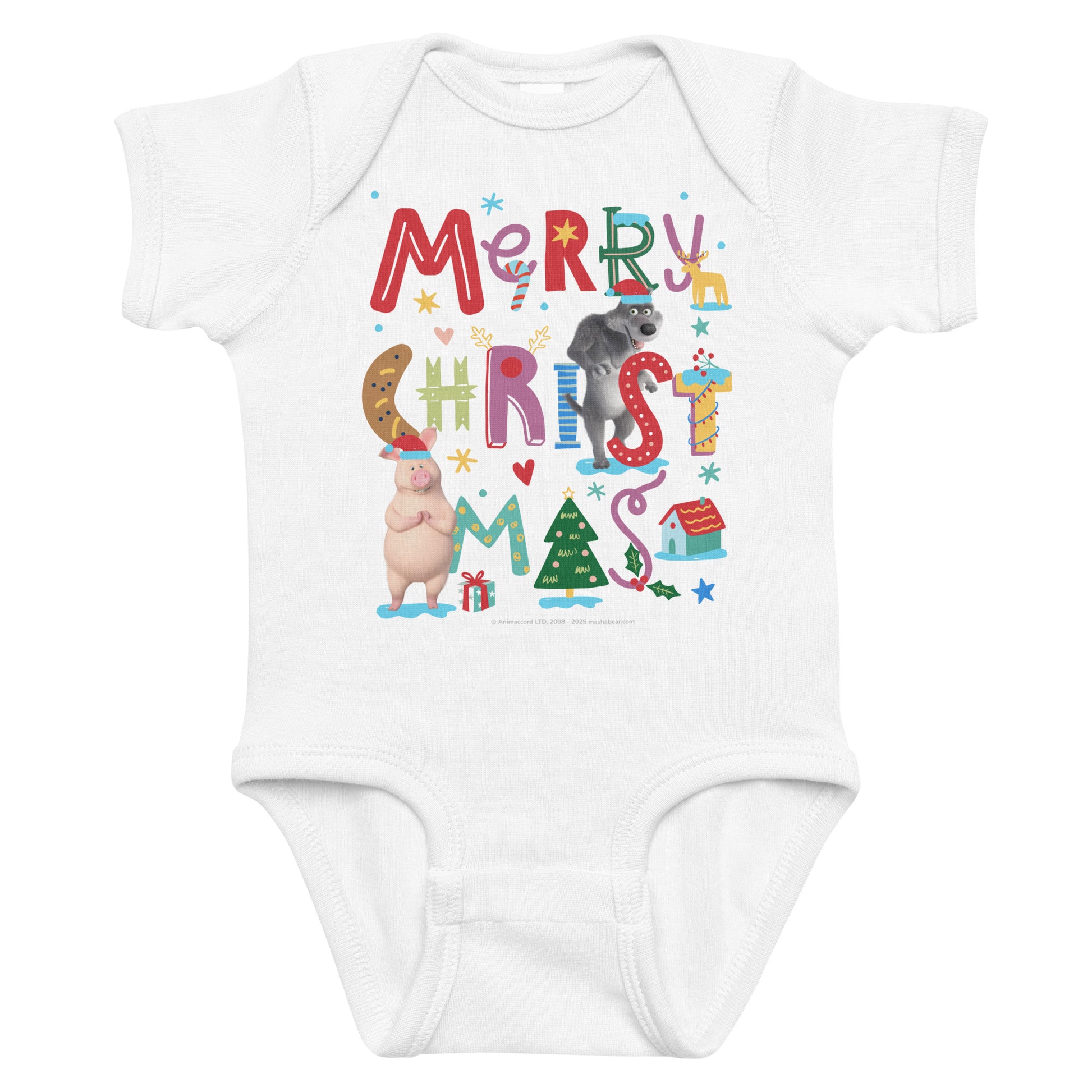 Masha and the Bear Friends Christmas Infant Bodysuit T-SHIRT