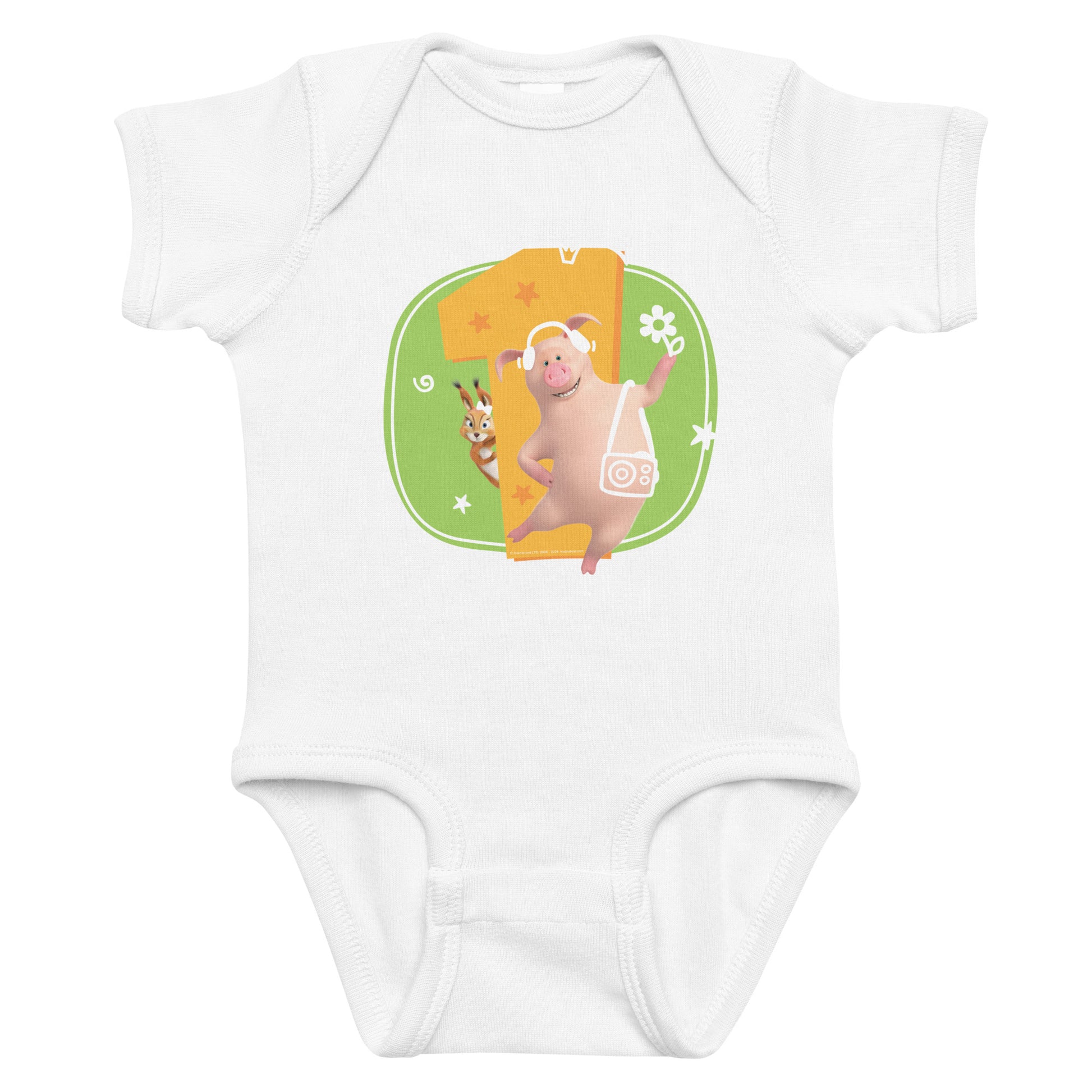 Masha and the Bear Friends Infant Bodysuit (1 year) White