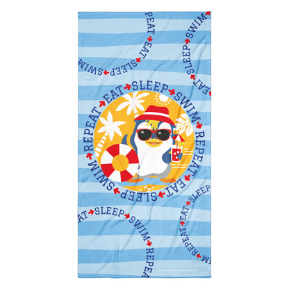 Masha and the Bear Friends Eat, Sleep, Swim, Repeat Towel 36″×72″ SUBLIMATION