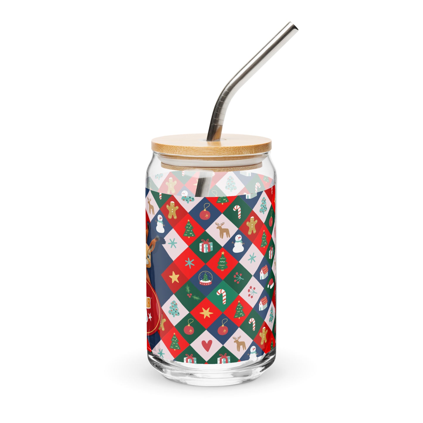 Masha and the Bear Friends Christmas Can-shaped glass