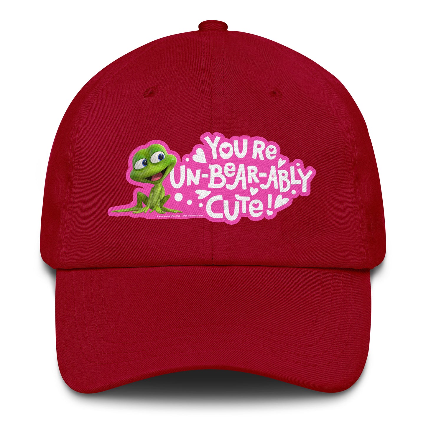 Masha and the Bear Friends Love Day Dad hat Cranberry EMBROIDERY