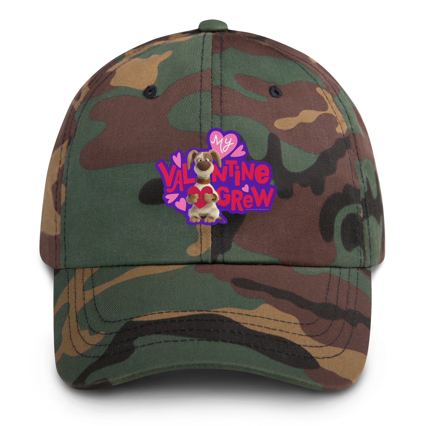 Masha and the Bear Friends Love Day Dad hat Green Camo EMBROIDERY